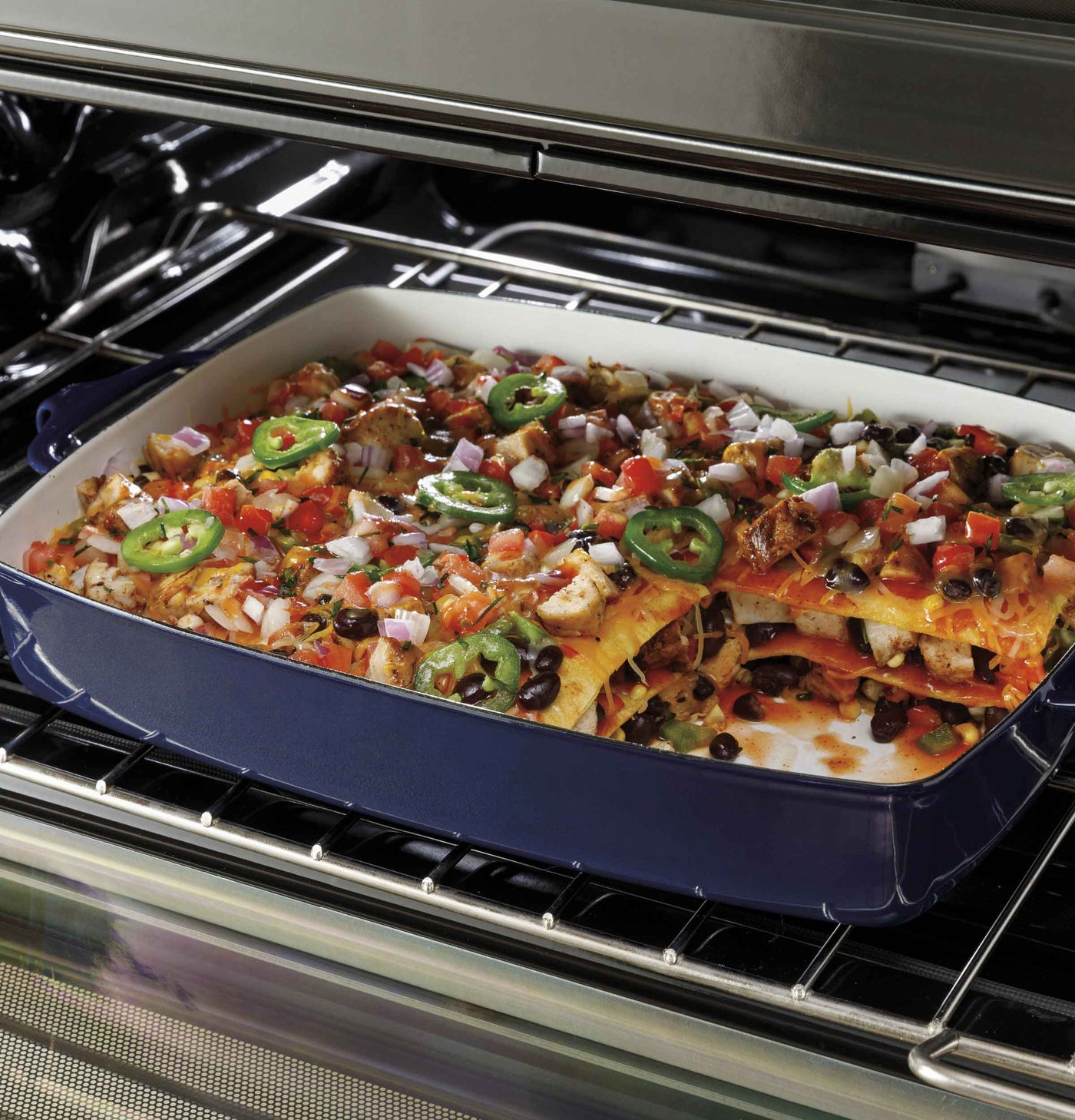 GE Stainless Steel 30'' Freestanding Double Oven Electric Range with Air Fry (6.6 Cu.Ft) - JBS86SPSS