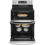 GE Stainless Steel 30'' Freestanding Double Oven Electric Range with Air Fry (6.6 Cu.Ft) - JBS86SPSS
