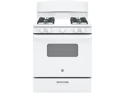 GE White Freestanding Gas Range (4.8 Cu. Ft.) - JCGBS10DEMWW