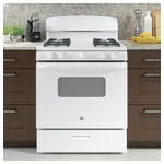 GE White Freestanding Gas Range (4.8 Cu. Ft.) - JCGBS10DEMWW