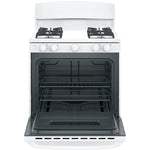 GE White Freestanding Gas Range (4.8 Cu. Ft.) - JCGBS10DEMWW