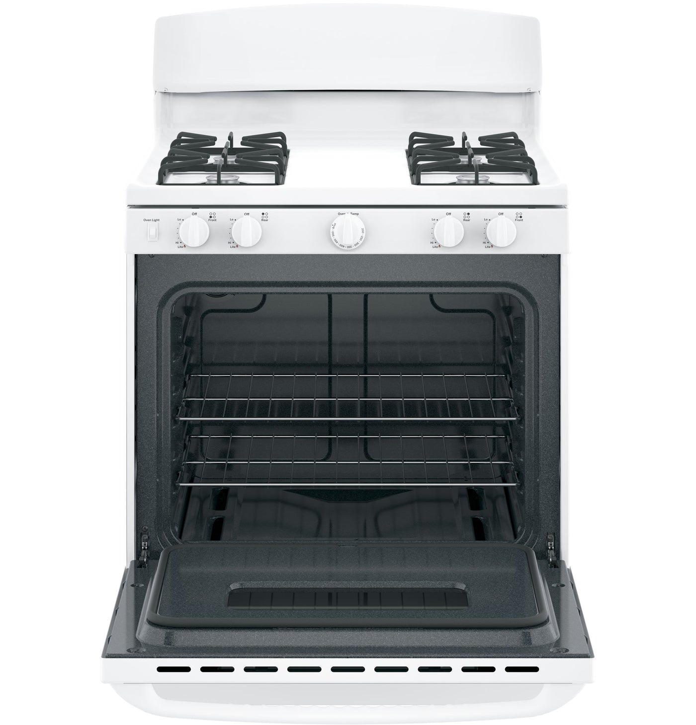 GE White Freestanding Gas Range (4.8 Cu. Ft.) - JCGBS10DEMWW