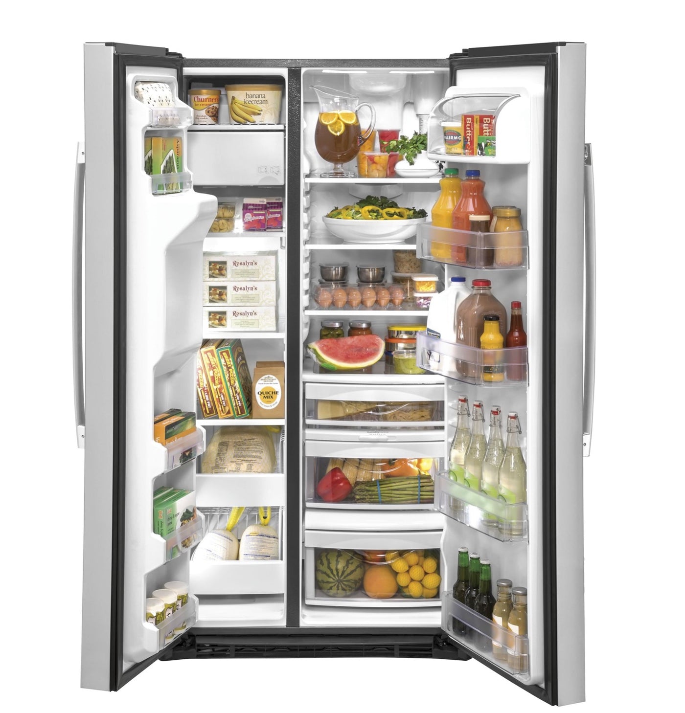 GE Stainless Steel Counter-Depth Side-by-Side Refrigerator (21.8 Cu.Ft) - GZS22IYNFS