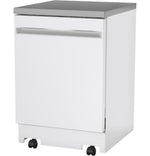 GE White Portable 24" Dishwasher- GPT225SGLWW
