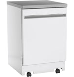 GE White Portable 24" Dishwasher- GPT225SGLWW