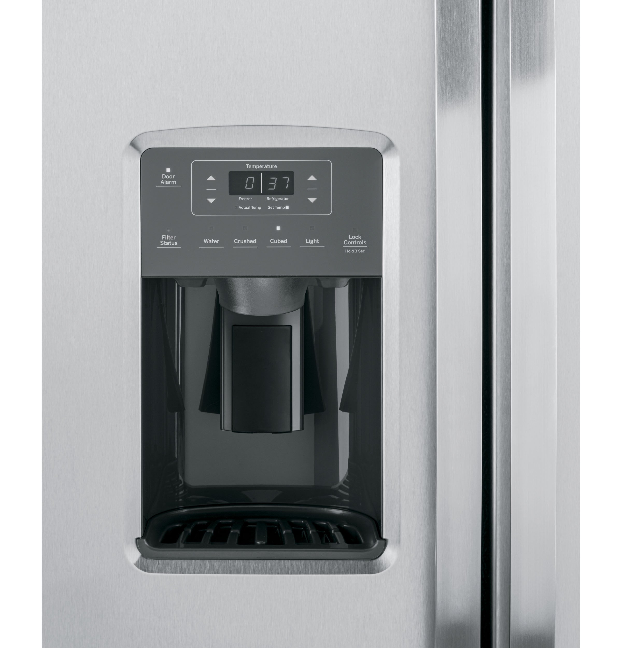 GE 33" 23 Cu. Ft. Fingerprint Stainless Steel Side-by-Side Refrigerator - GSS23GYPFS
