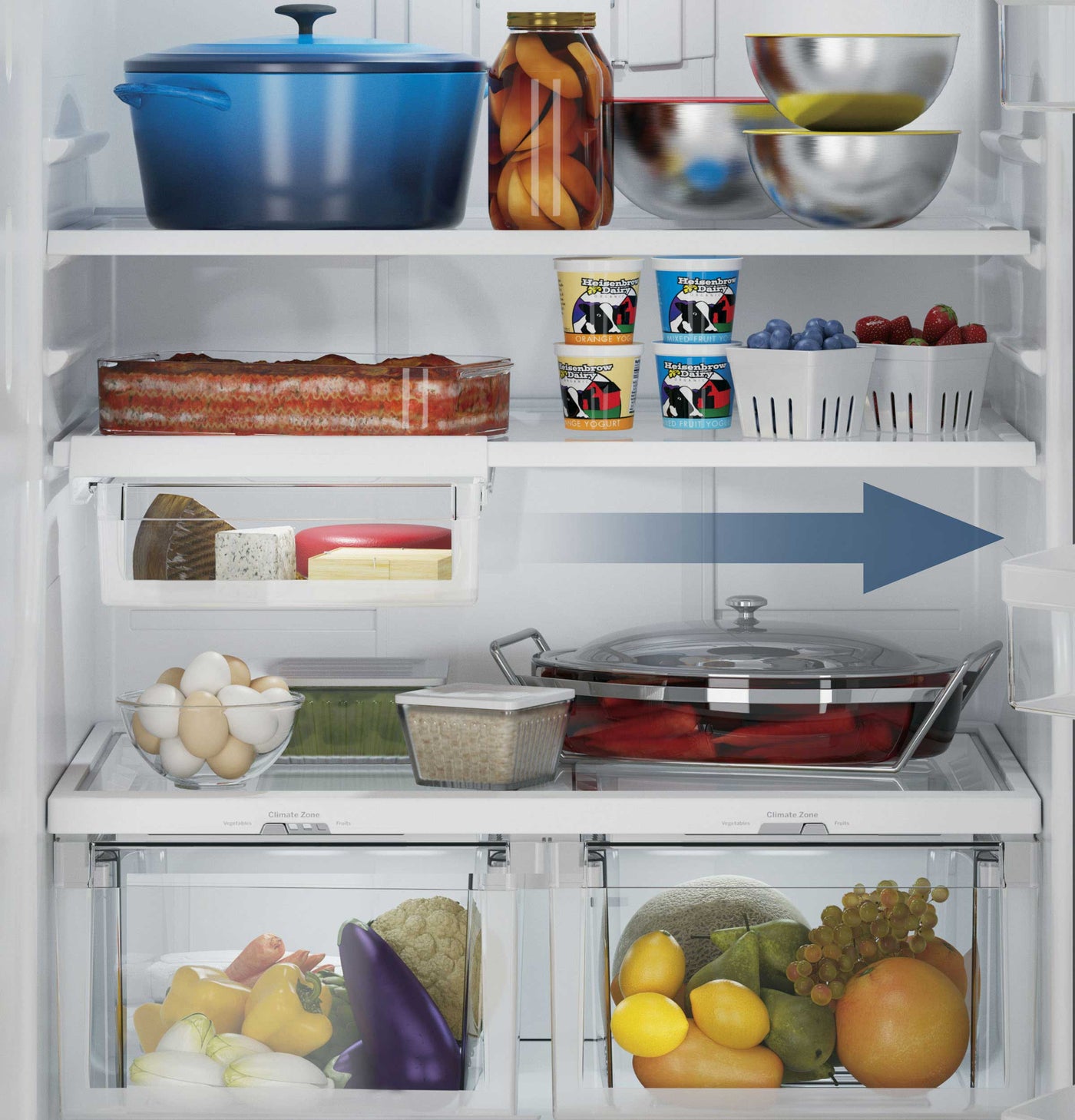 GE Fingerprint Resistant Stainless 33" Bottom-Mount Refrigerator (24.9 cu ft)- GDE25EYKFS