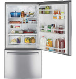 GE 33" 24.9 Cu. Ft. Fingerprint Resistant Stainless Bottom-Freezer Refrigerator - GDE25EYKFS