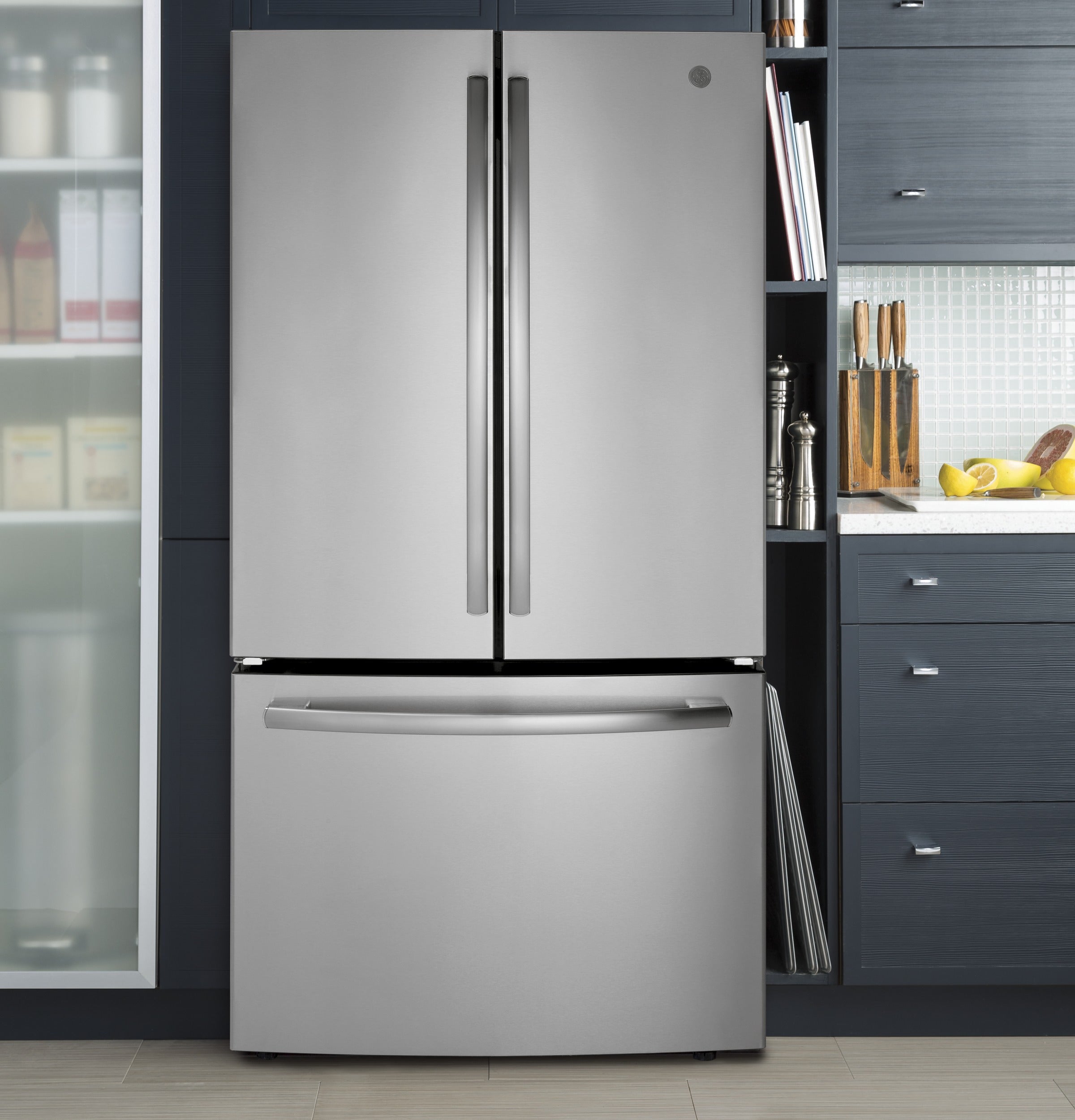 GE Stainless Steel French Door Refrigerator (27 Cu. Ft.) - GNE27JSMSS