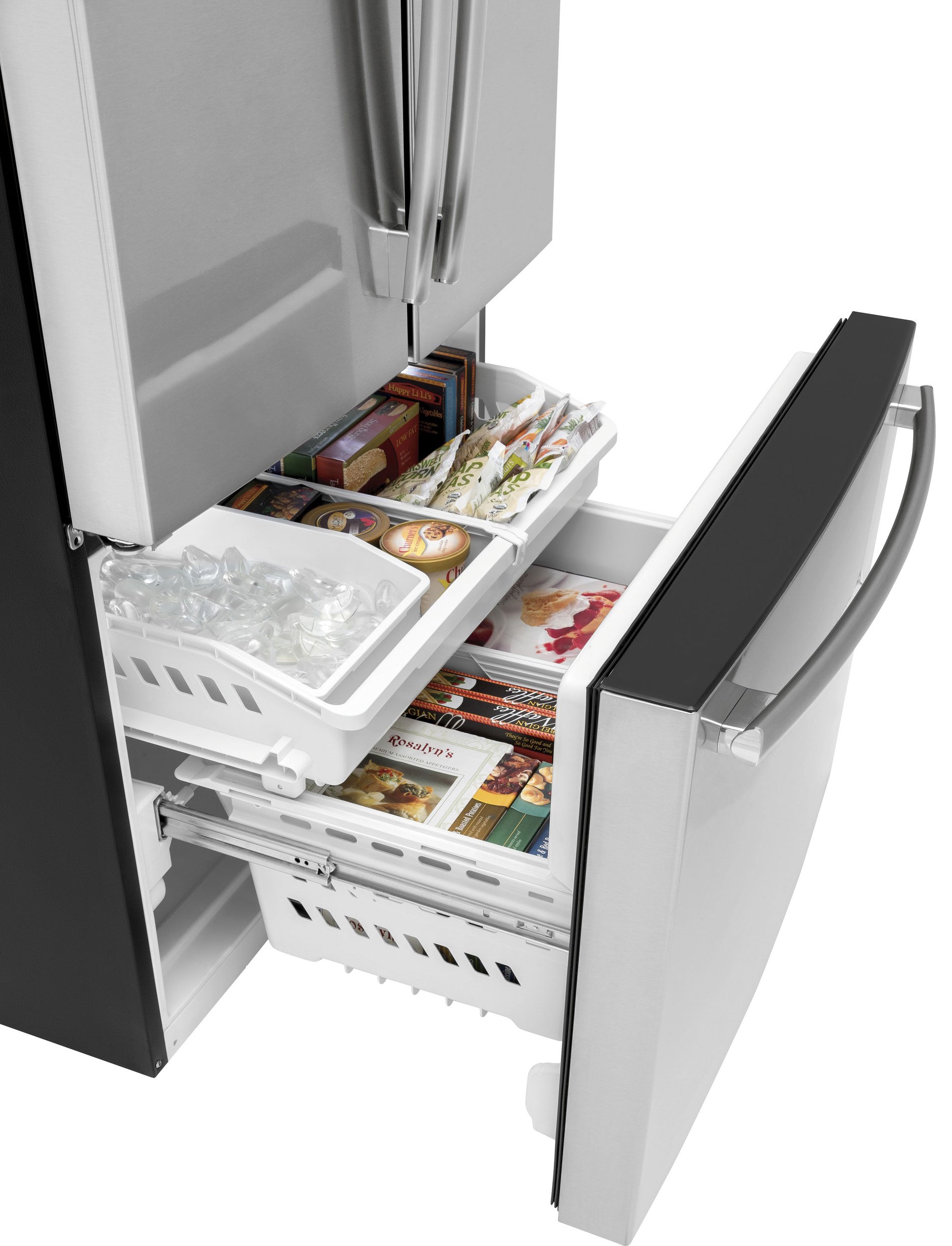 GE 35.75" 26.7 Cu. Ft. Fingerprint Resistant Stainlees Steel French Door Refrigerator - GNE27JYMFS