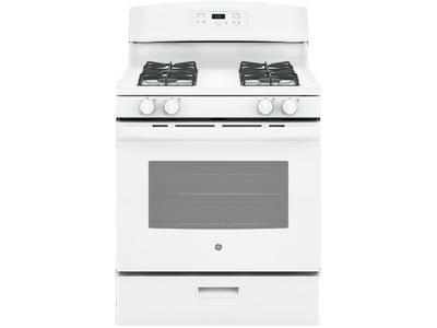 GE White Freestanding Gas Range (5.0 Cu. Ft.) - JCGBS60DEKWW