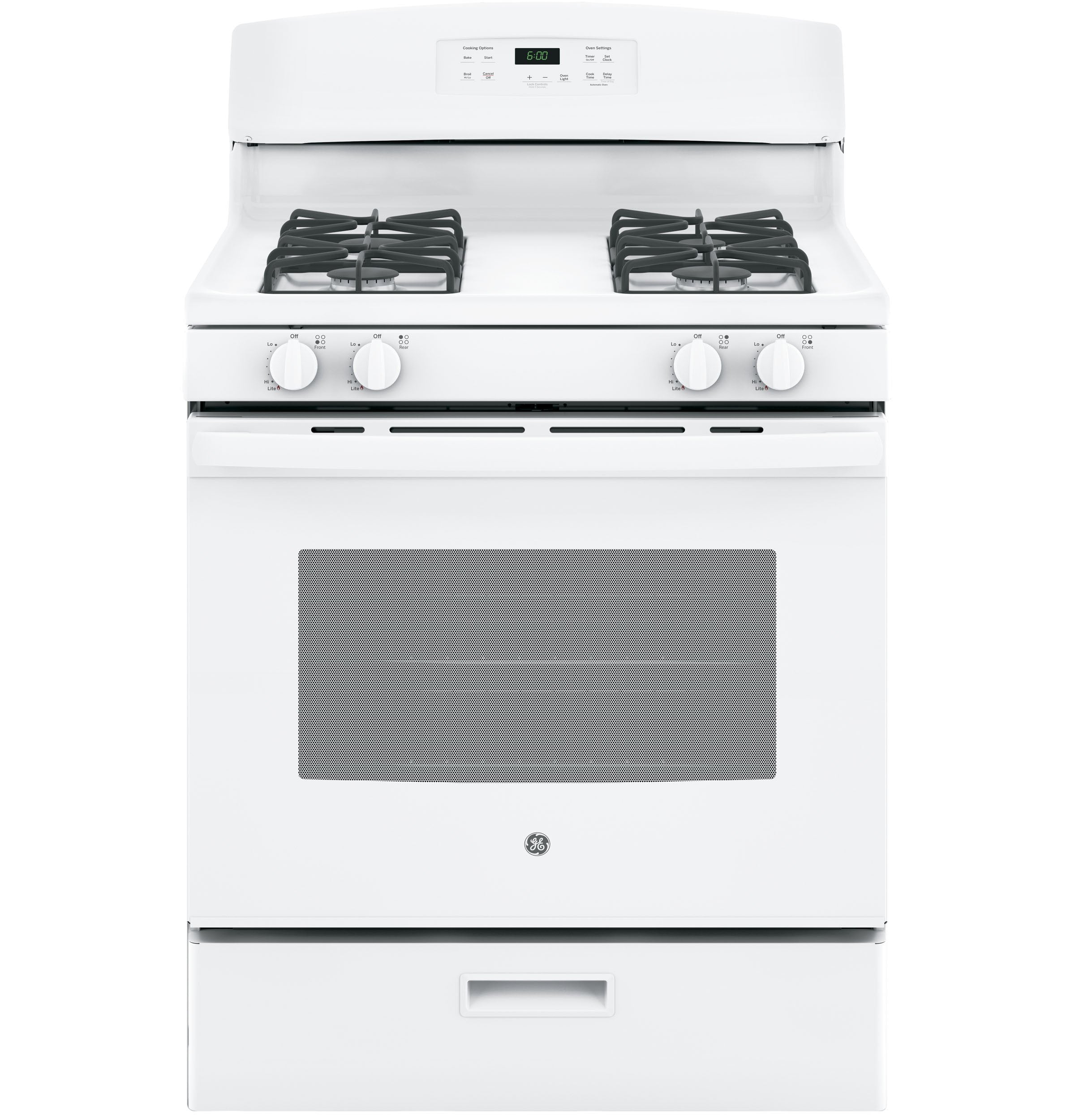 GE White Freestanding Gas Range (5.0 Cu. Ft.) - JCGBS60DEKWW