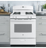 GE White Freestanding Gas Range (5.0 Cu. Ft.) - JCGBS60DEKWW