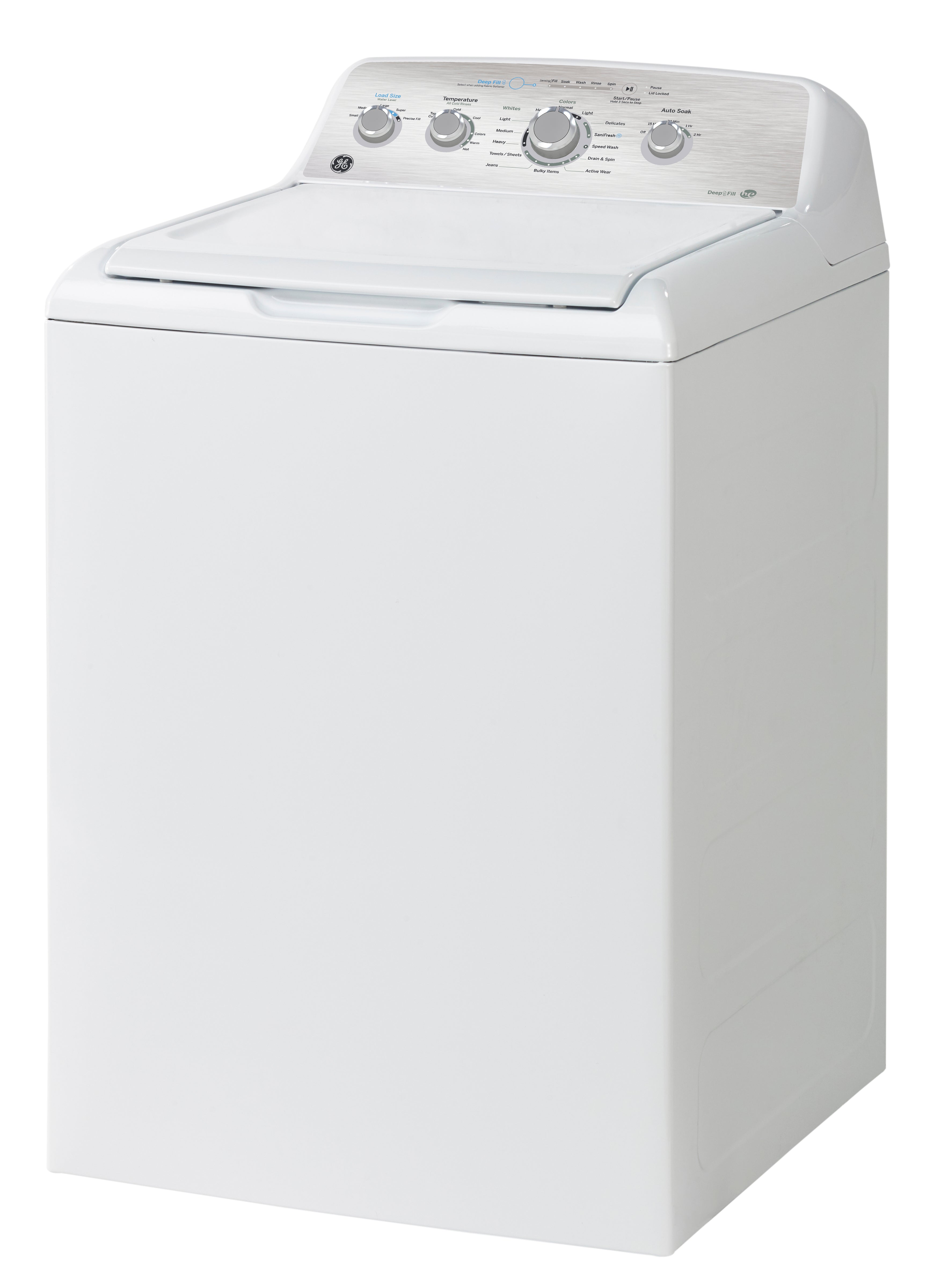 GE White Top-Load Washer (4.9 Cu. Ft.) - GTW451BMRWS