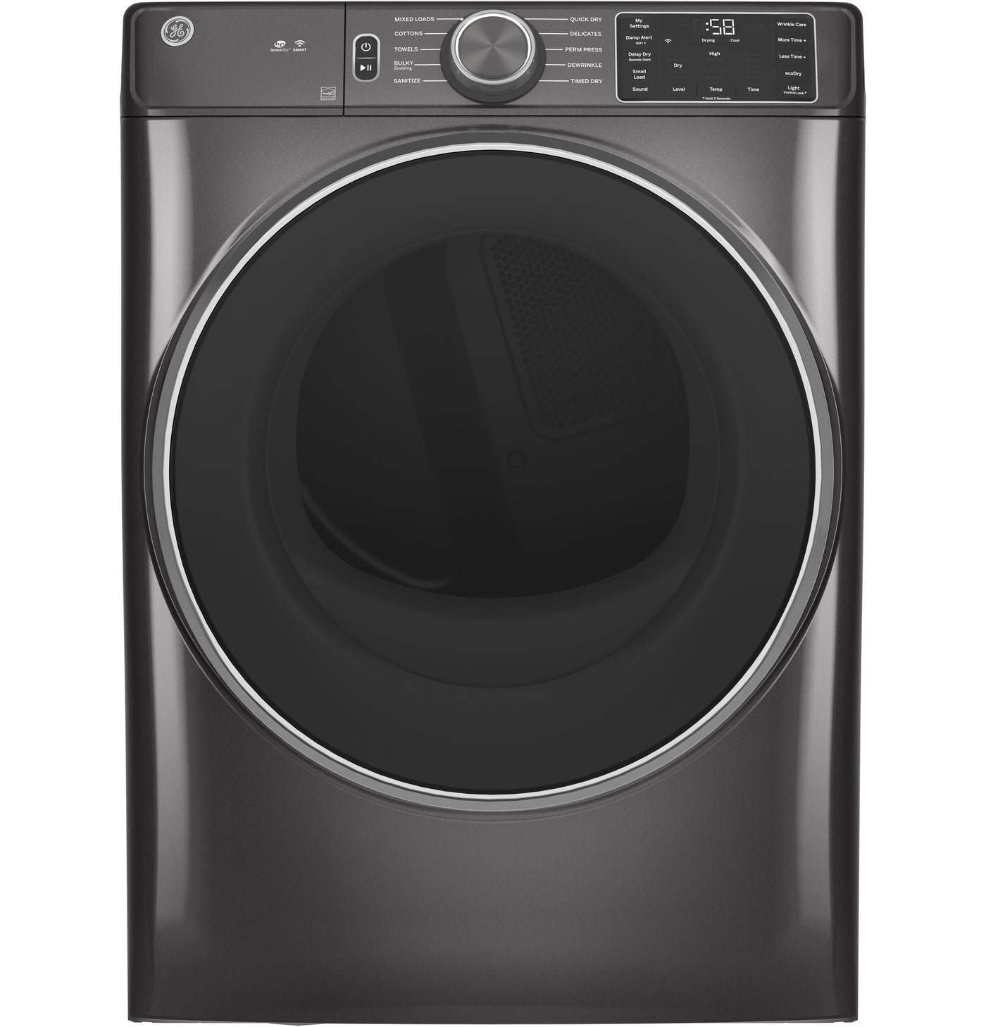 GE Diamond Grey Electric Front Load Dryer (7.8 Cu. Ft.) - GFD55ESMNDG