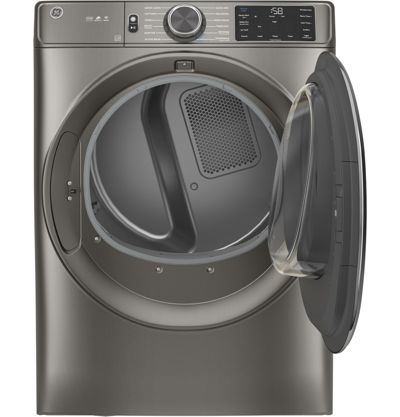 GE Satin Nickel Electric Front Load Dryer (7.8 Cu. Ft.) - GFD65ESMNSN