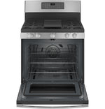 GE Stainless Steel 30" Freestanding Gas Convection Range with Air Fry (5.0 Cu.Ft.) - JCGB735SPSS