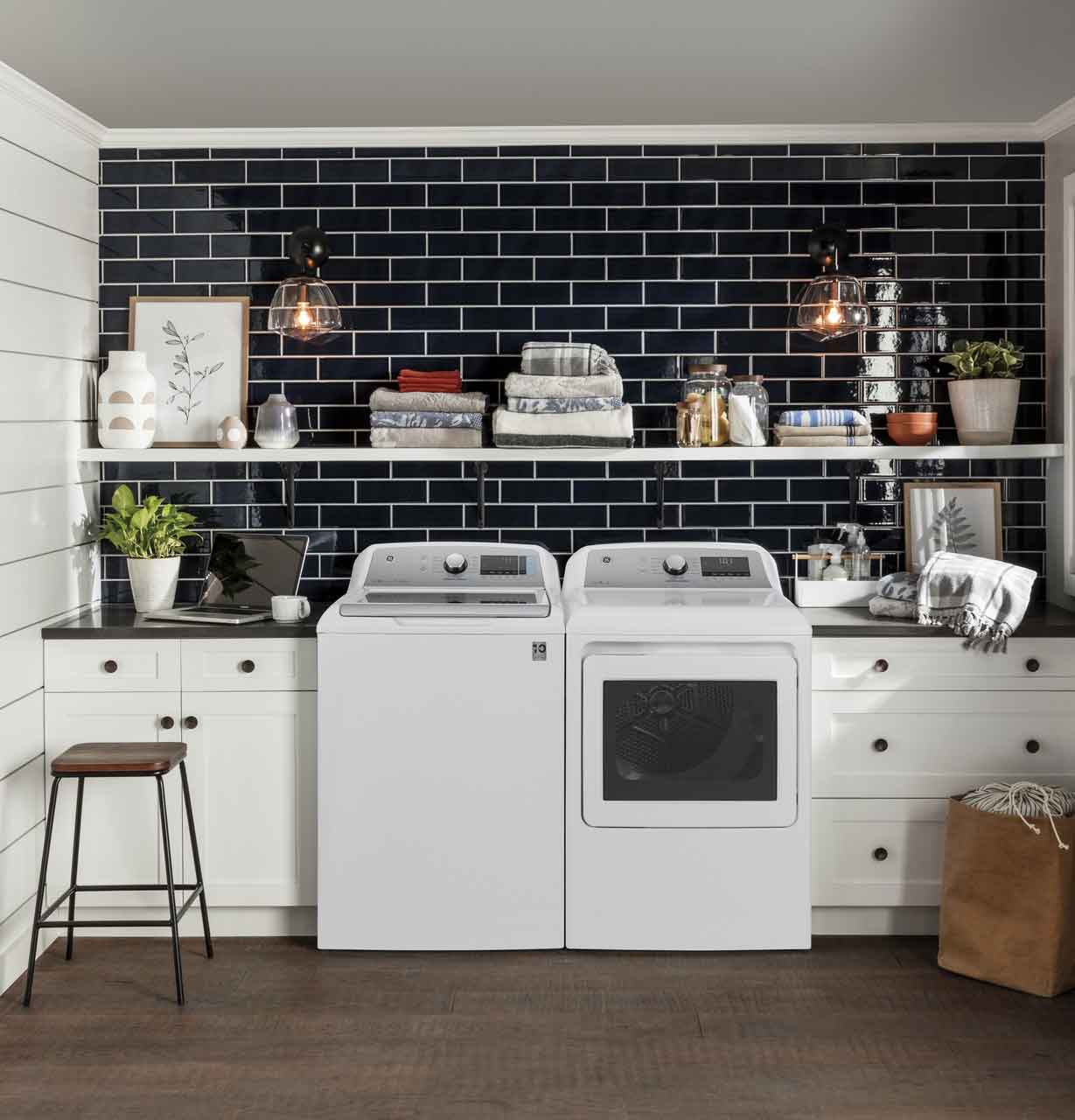 GE White Front Load-Matching Dryer (7.4 Cu.Ft) - GTD84ECMNWS