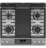 GE Stainless Steel 30" Slide-In Double-Oven Gas Range with Air Fry (6.7 Cu.Ft.) - JCGSS86SPSS