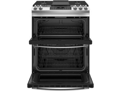 GE Stainless Steel 30" Slide-In Double-Oven Gas Range with Air Fry (6.7 Cu.Ft.) - JCGSS86SPSS