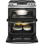 GE Stainless Steel 30" Slide-In Double-Oven Gas Range with Air Fry (6.7 Cu.Ft.) - JCGSS86SPSS