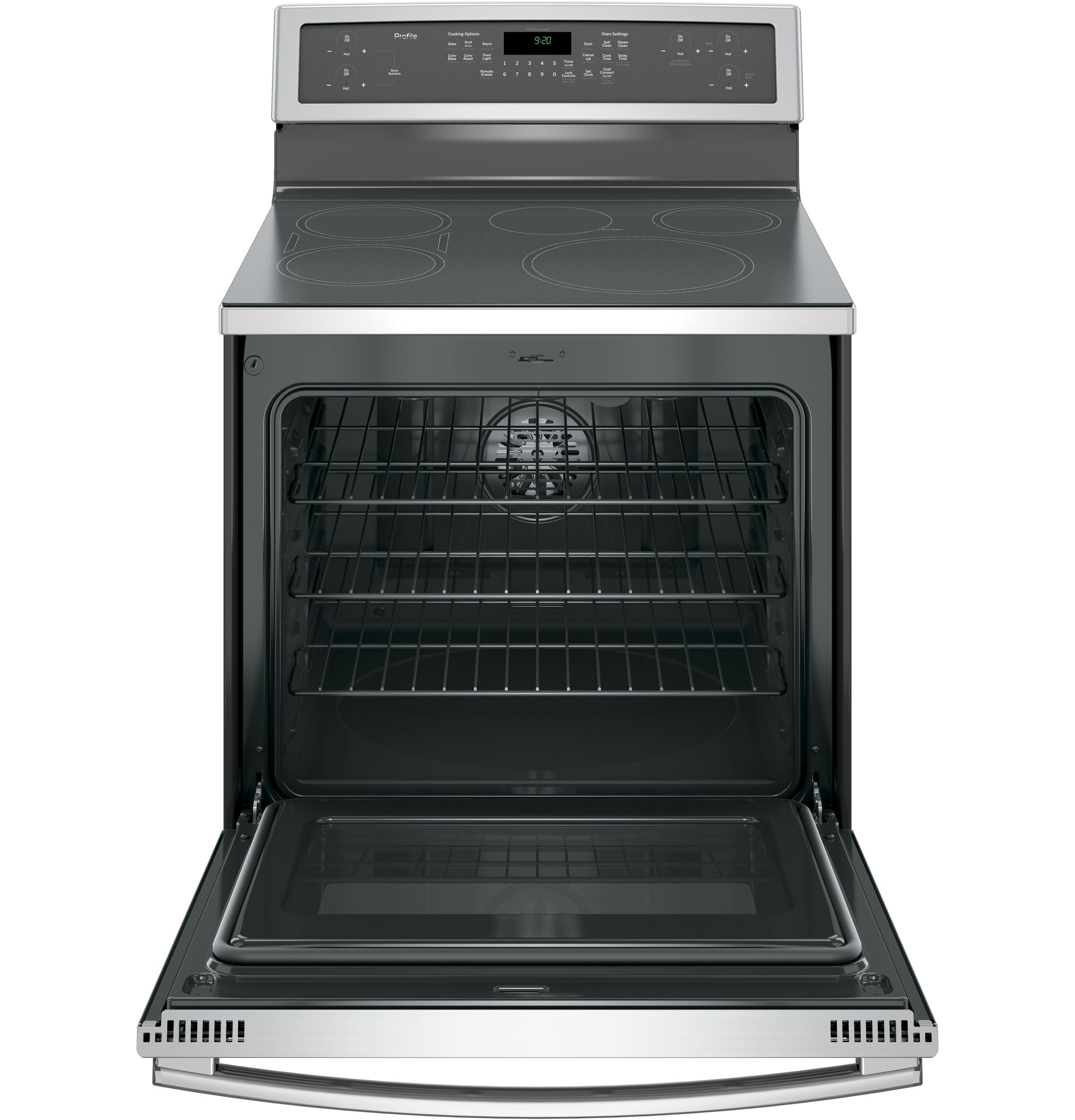 GE Profile Stainless Steel Freestanding Electric Induction Convection Range (6.2 Cu. Ft.) - PCHB920SMSS