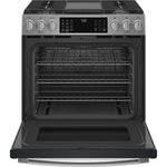 GE Profile Fingerprint Resistant Stainless Steel 30" Smart Slide-In Front-Control Gas Range with Air Fry (5.6 Cu.Ft.) - PCGS930YPFS