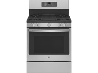 GE Profile Fingerprint Resistant Stainless Steel 30" Smart Freestanding Gas Range with Air Fry (5.6 Cu.Ft.) - PCGB935YPFS