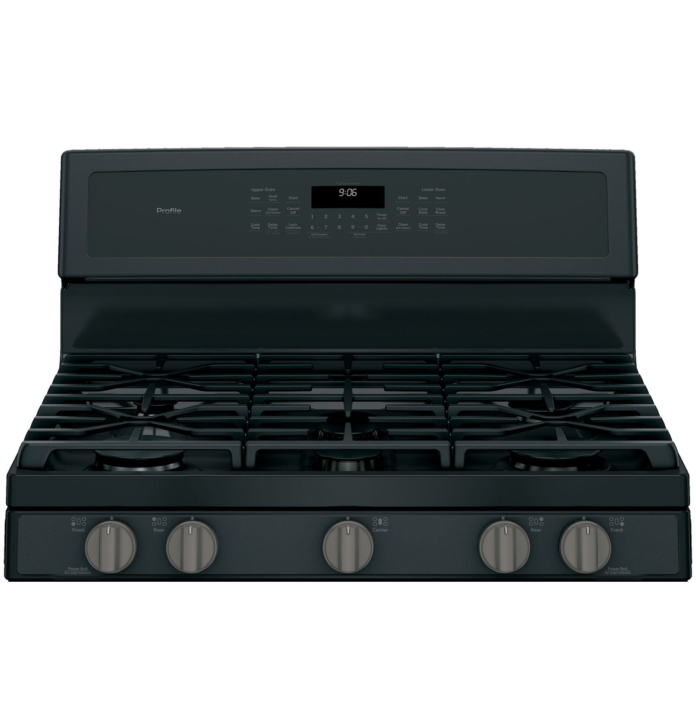 GE Profile Black Slate Freestanding Gas Double Oven Range (6.8 Cu. Ft.) - PCGB960FEJDS