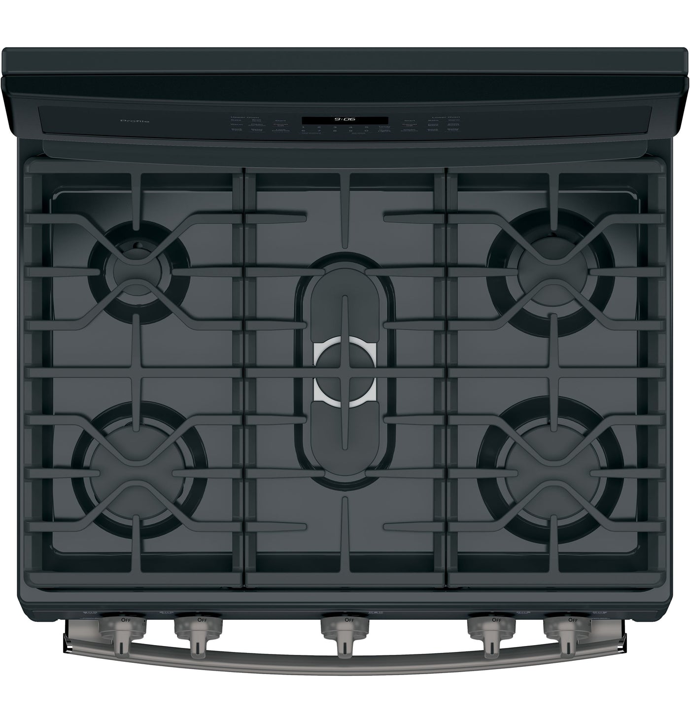 GE Profile Black Slate Freestanding Gas Double Oven Range (6.8 Cu. Ft.) - PCGB960FEJDS