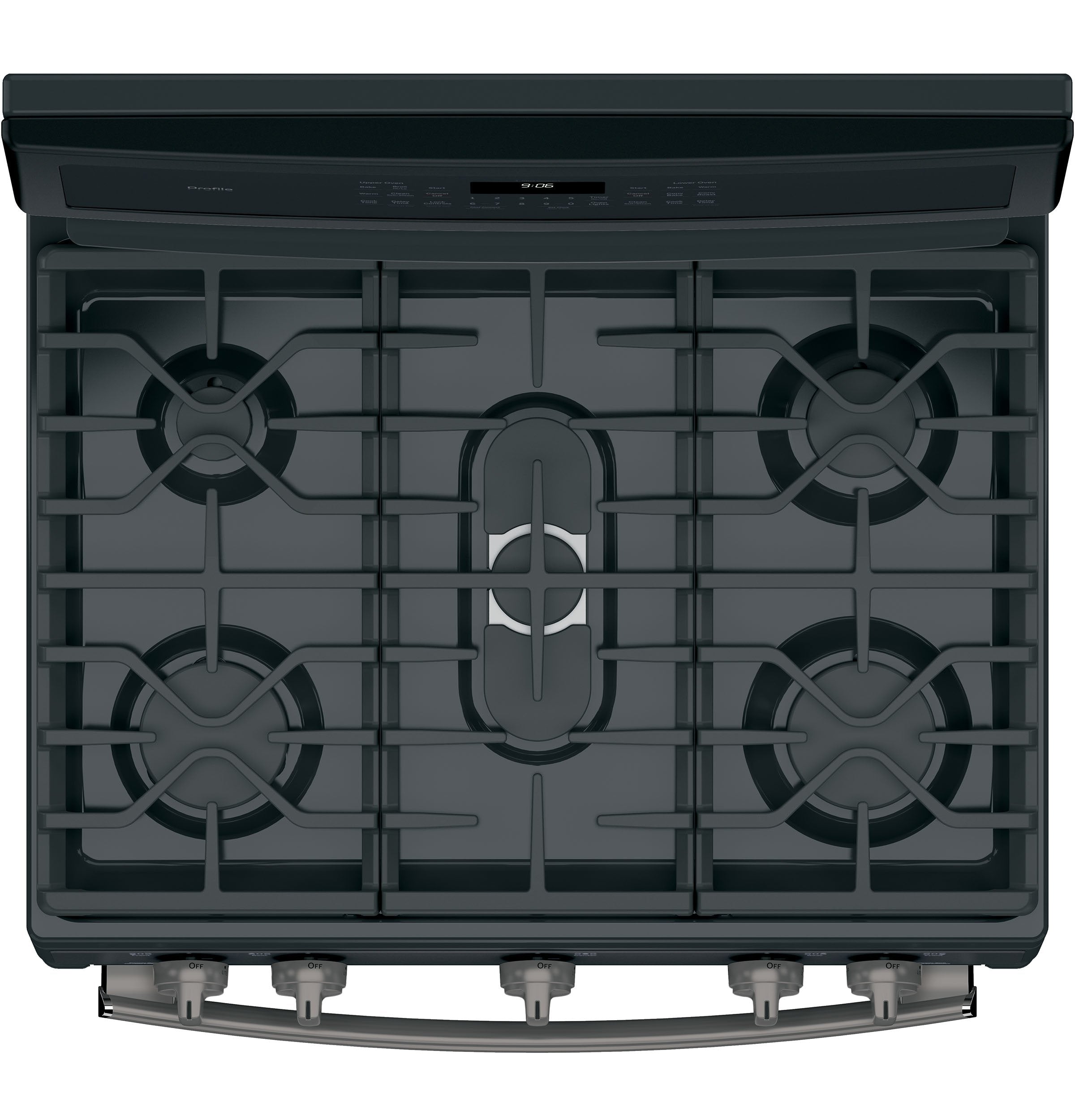 GE Profile Black Slate Freestanding Gas Double Oven Range (6.8 Cu. Ft.) - PCGB960FEJDS