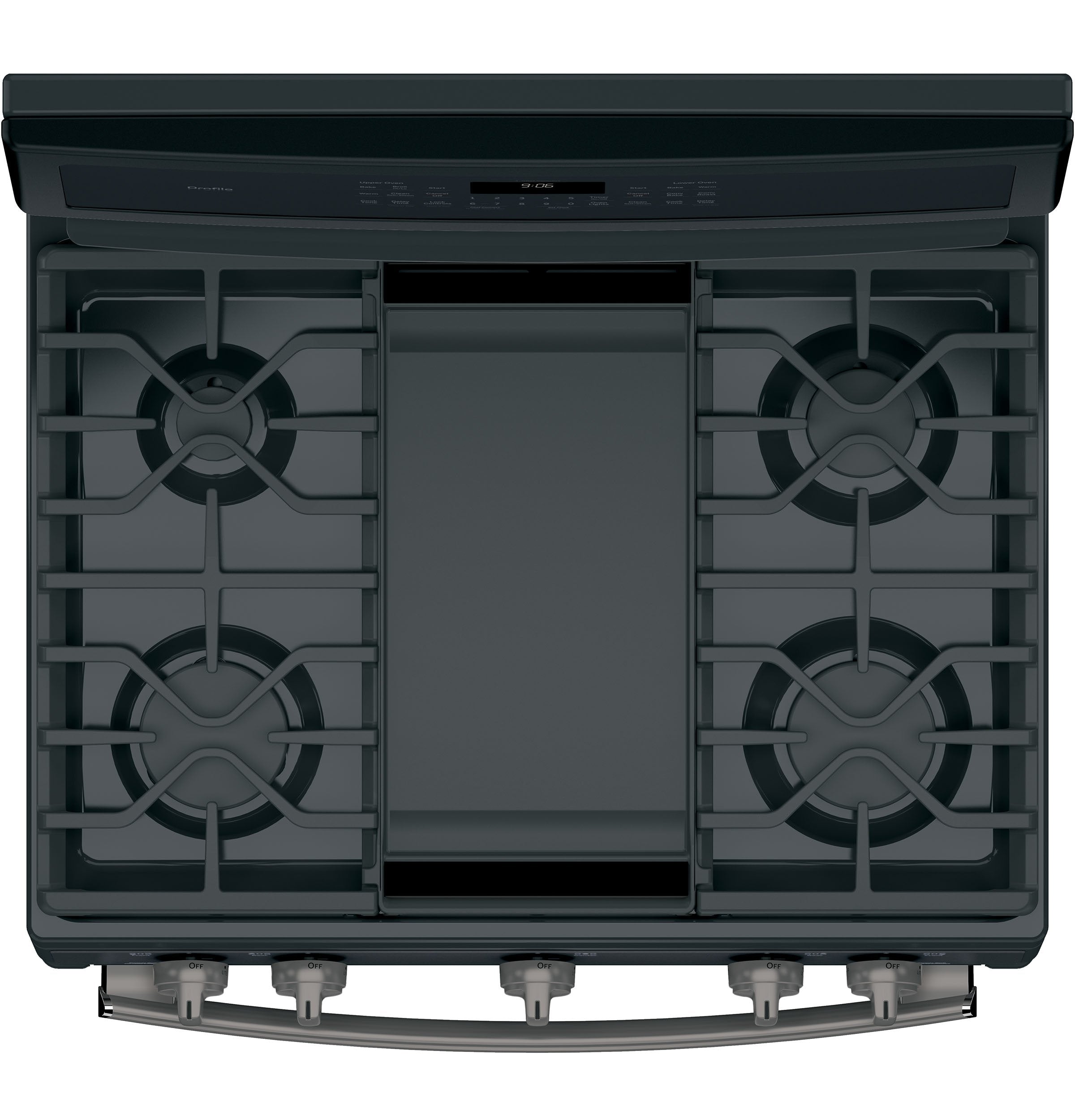 GE Profile Black Slate Freestanding Gas Double Oven Range (6.8 Cu. Ft.) - PCGB960FEJDS