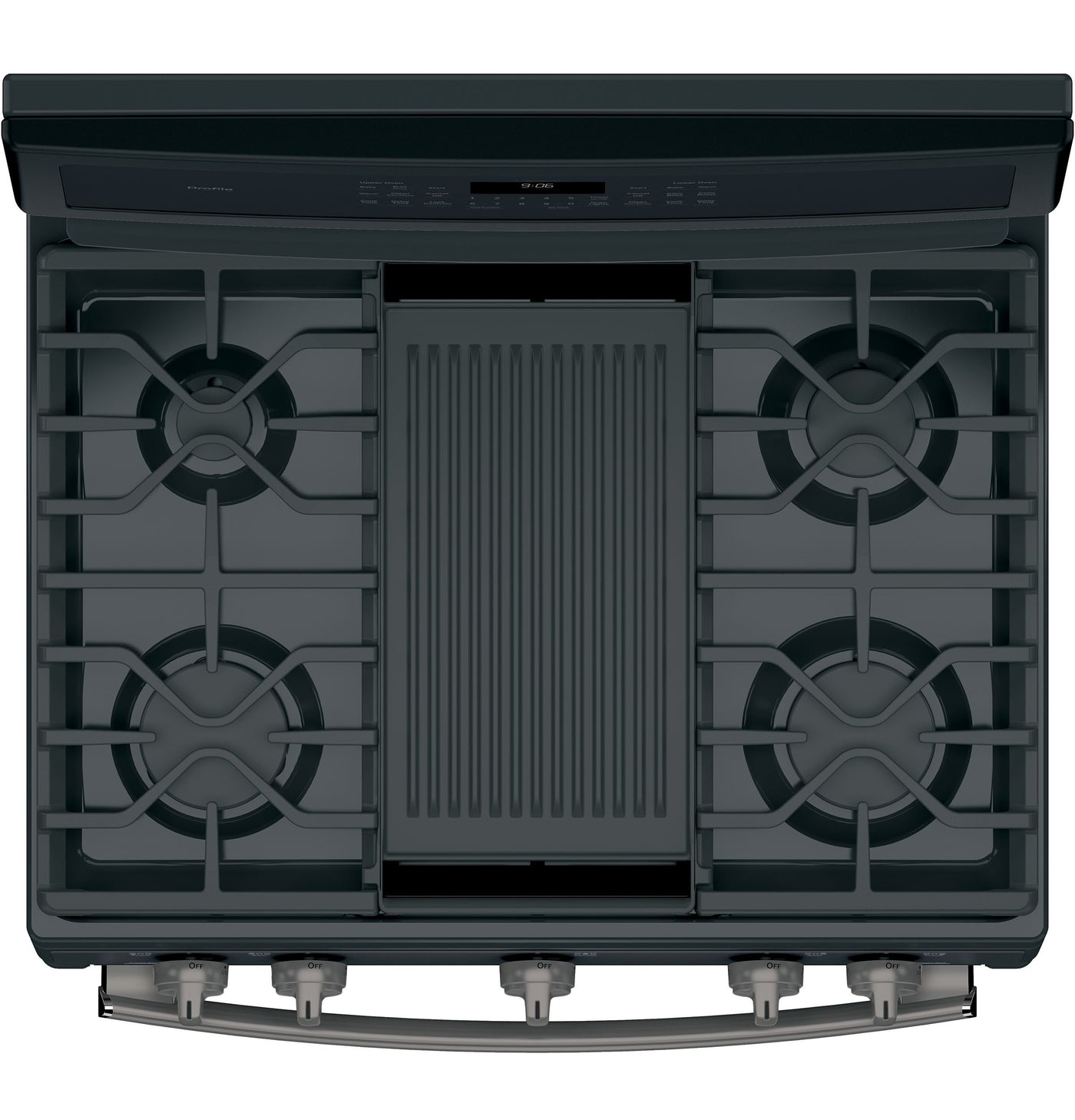 GE Profile Black Slate Freestanding Gas Double Oven Range (6.8 Cu. Ft.) - PCGB960FEJDS