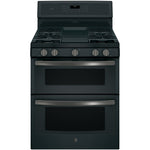 GE Profile Black Slate Freestanding Gas Double Oven Range (6.8 Cu. Ft.) - PCGB960FEJDS