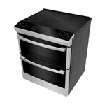 GE Profile Stainless Steel 30" Slide-In Electric Double Oven Range with Air Fry and Self Clean Racks (6.7 Cu. Ft.) - PCS980YMFS
