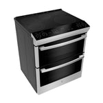 GE Profile Stainless Steel 30" Slide-In Electric Double Oven Range with Air Fry and Self Clean Racks (6.7 Cu. Ft.) - PCS980YMFS