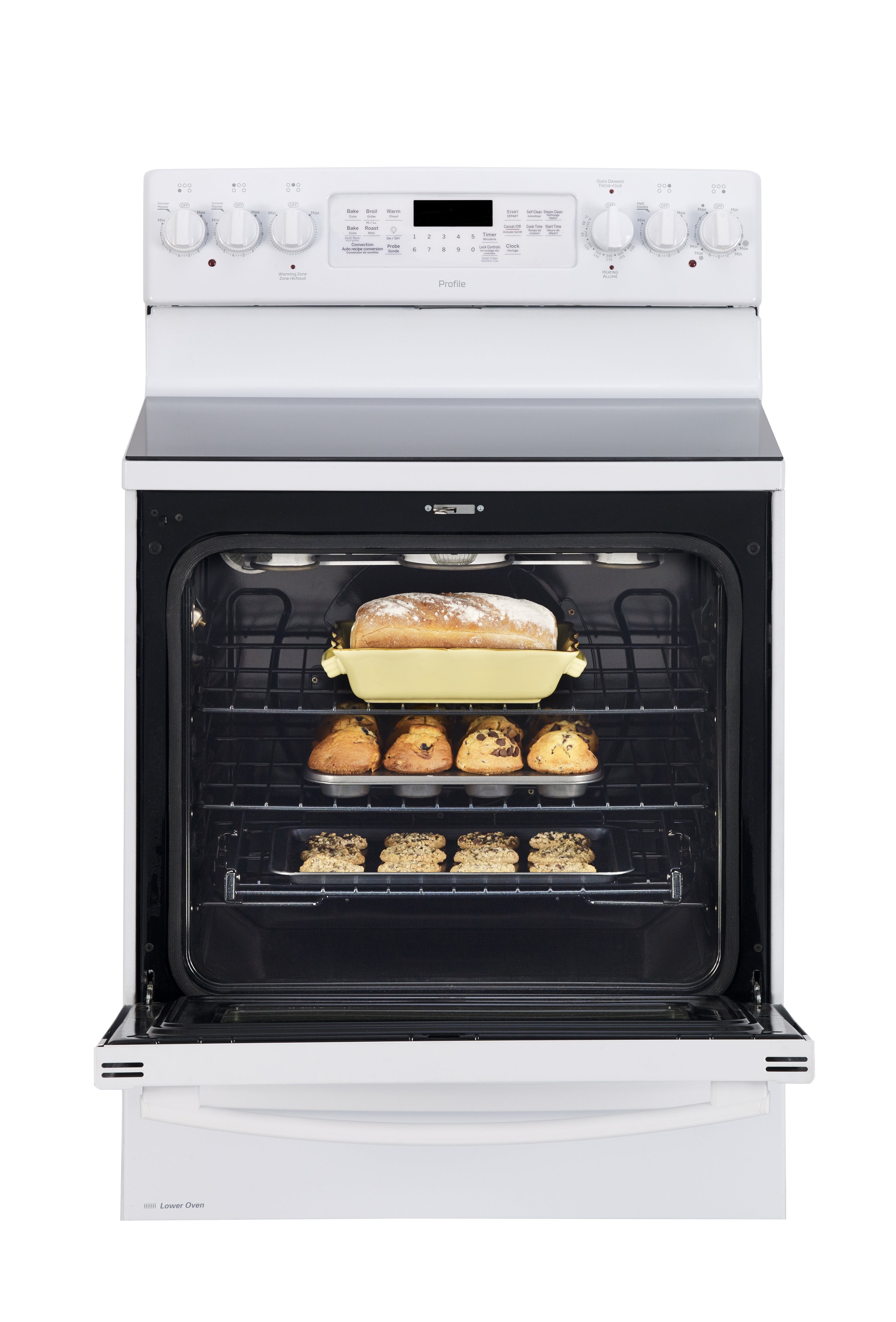 GE Profile White Freestanding Electric Range (7.2 Cu. Ft.) - PCB987DMWW