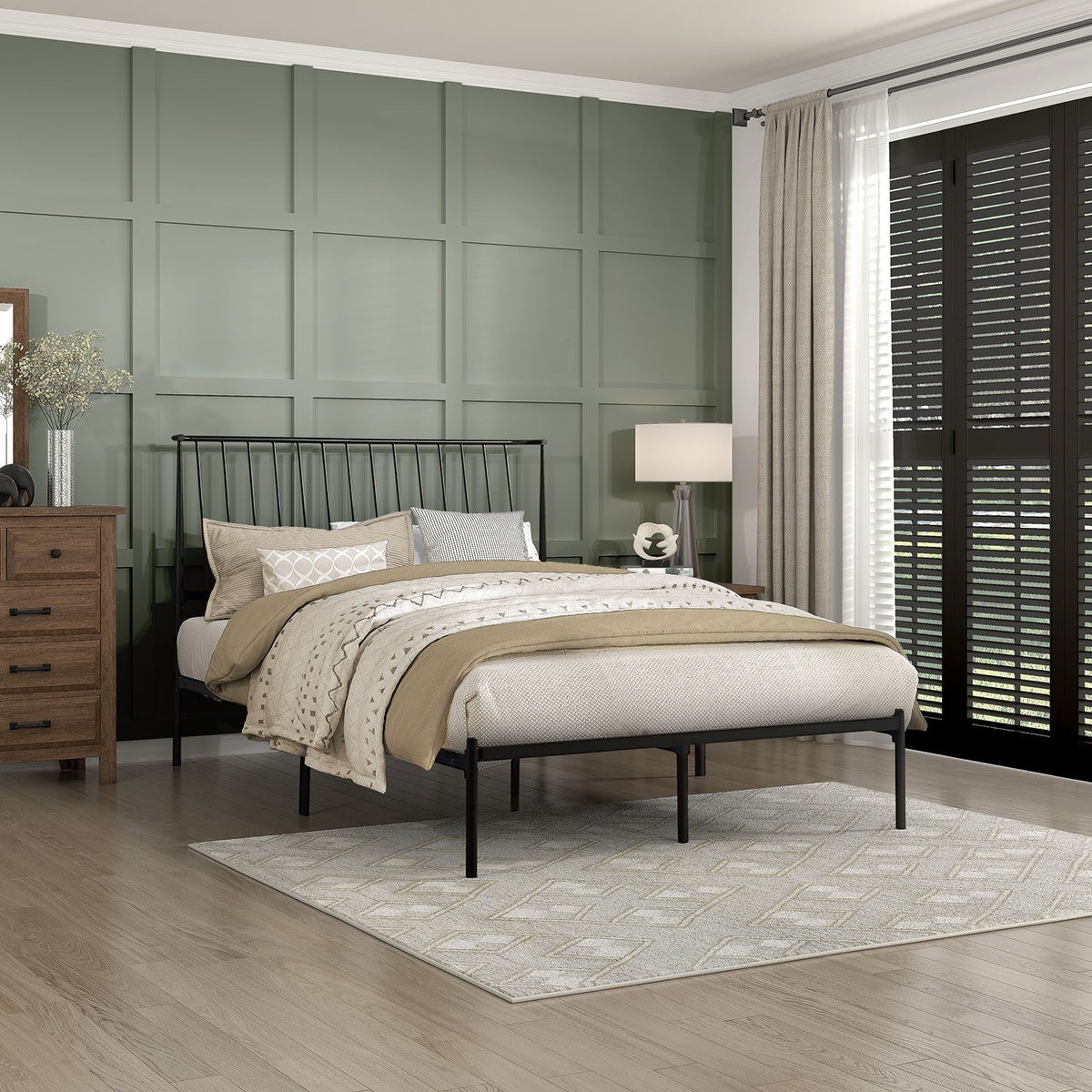 Augusta Queen Platform Bed - Black