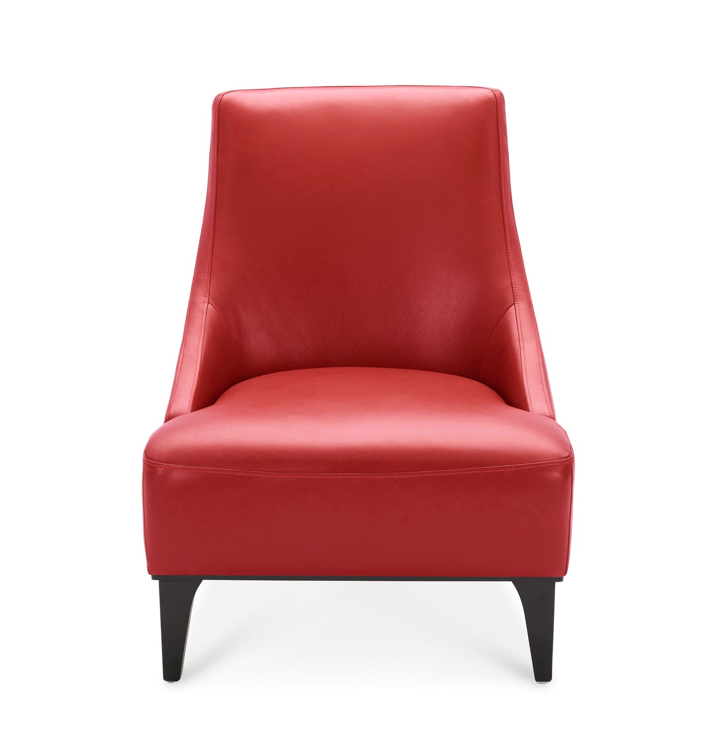 Marquise Leather Slipper Chair - Red