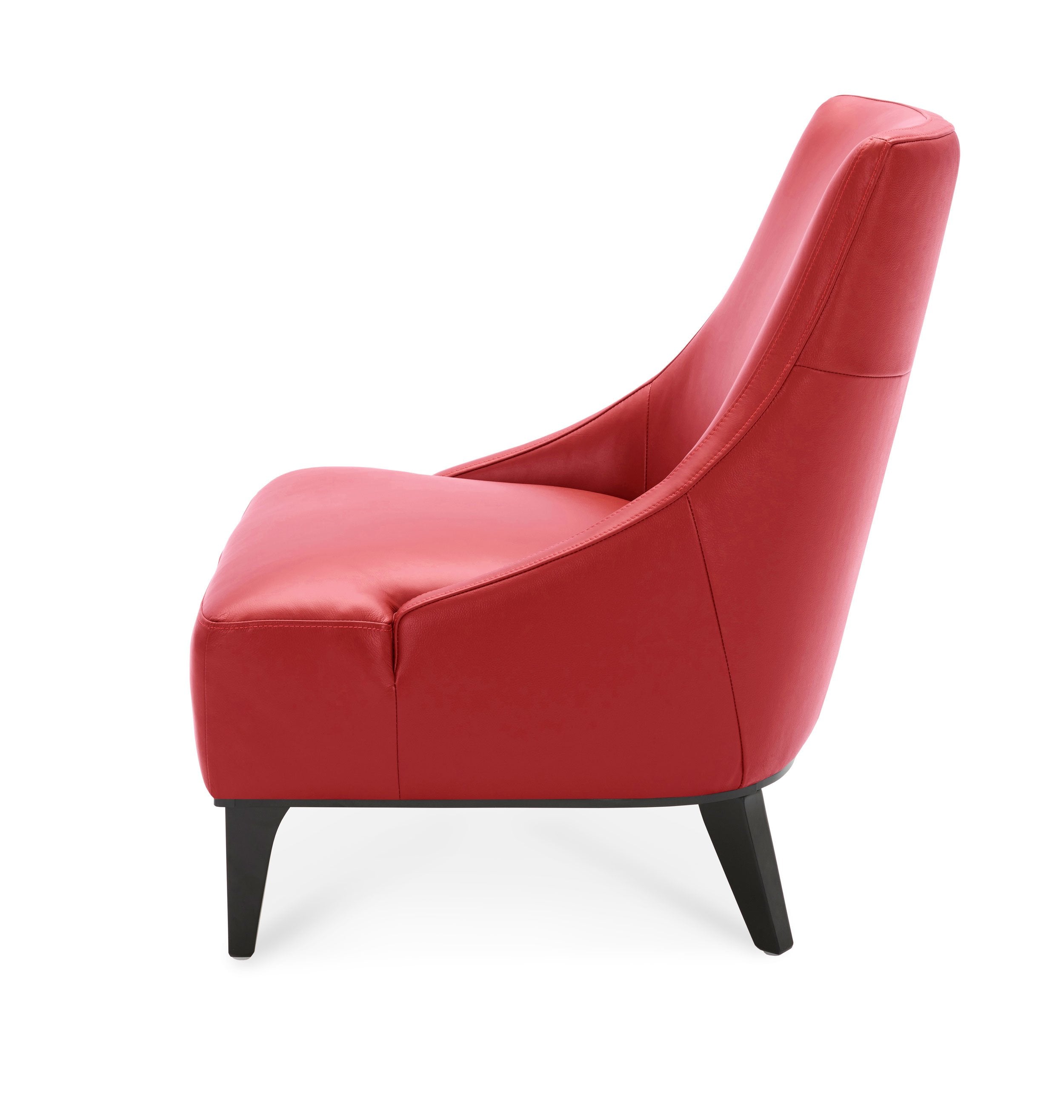Marquise Leather Slipper Chair - Red