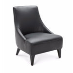 Marquise Leather Slipper Chair - Dark Grey