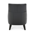 Marquise Leather Slipper Chair - Dark Grey