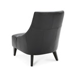 Marquise Leather Slipper Chair - Dark Grey