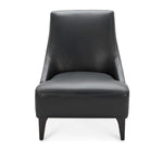 Marquise Leather Slipper Chair - Dark Grey