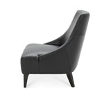 Marquise Leather Slipper Chair - Dark Grey