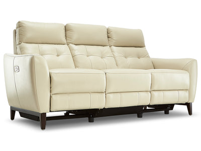 Wexner Leather Dual Power Reclining Sofa - Colby Stone