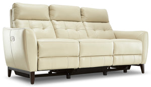 Wexner Leather Dual Power Reclining Sofa - Colby Stone