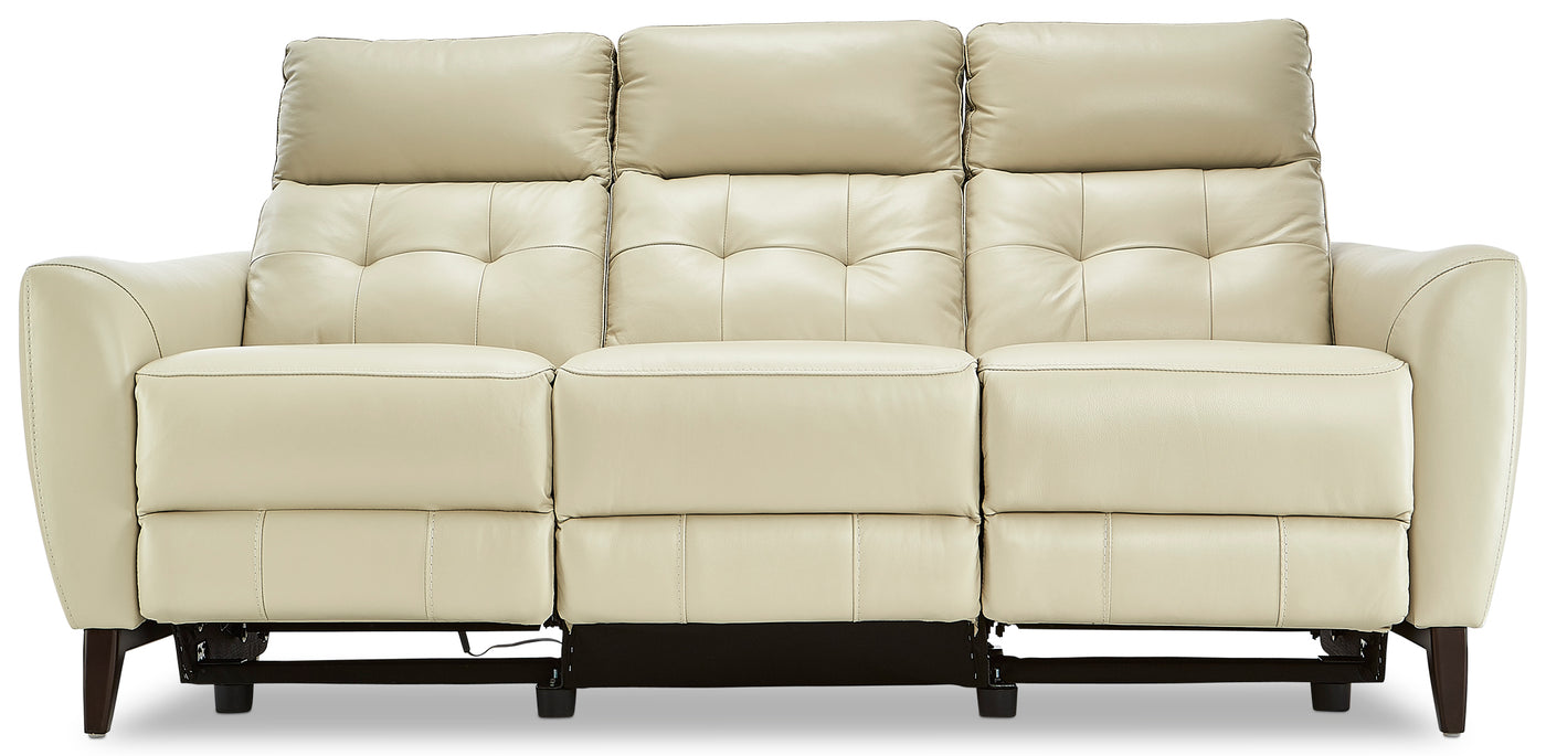 Wexner Leather Dual Power Reclining Sofa - Colby Stone