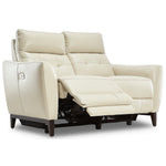 Wexner Leather Dual Power Reclining Sofa and Loveseat Set - Colby Stone