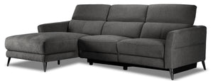 Francesca 2-Piece Power Reclining Sectional with Left-Facing Chaise - Starburst Metal